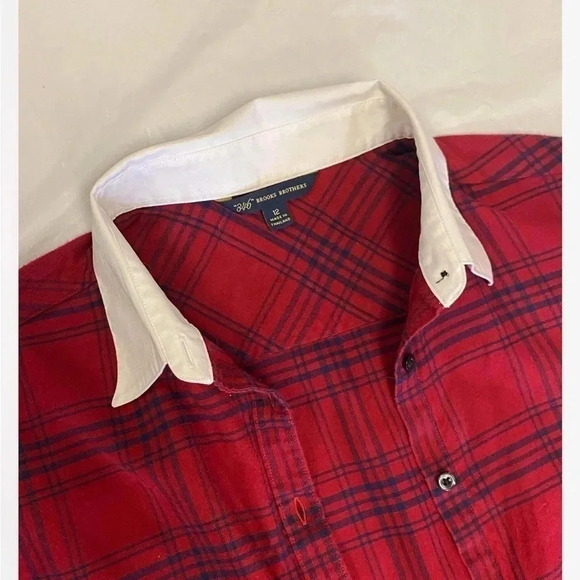 Brooks Brothers Plaid Collared Button down Long Sleeve Shirt Size 12 - Picture 10 of 11